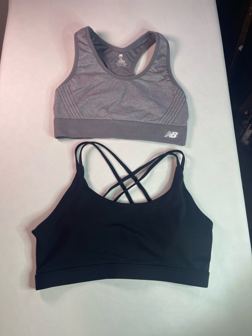 New Balance Gray Seamless Racerback Sports Bra - Women